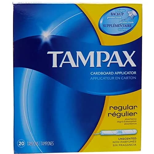 Tampax Tampons with Flushable Cardboard Applicator - Regular - 20 ct | Biodegradable Applicator thumbnail 1