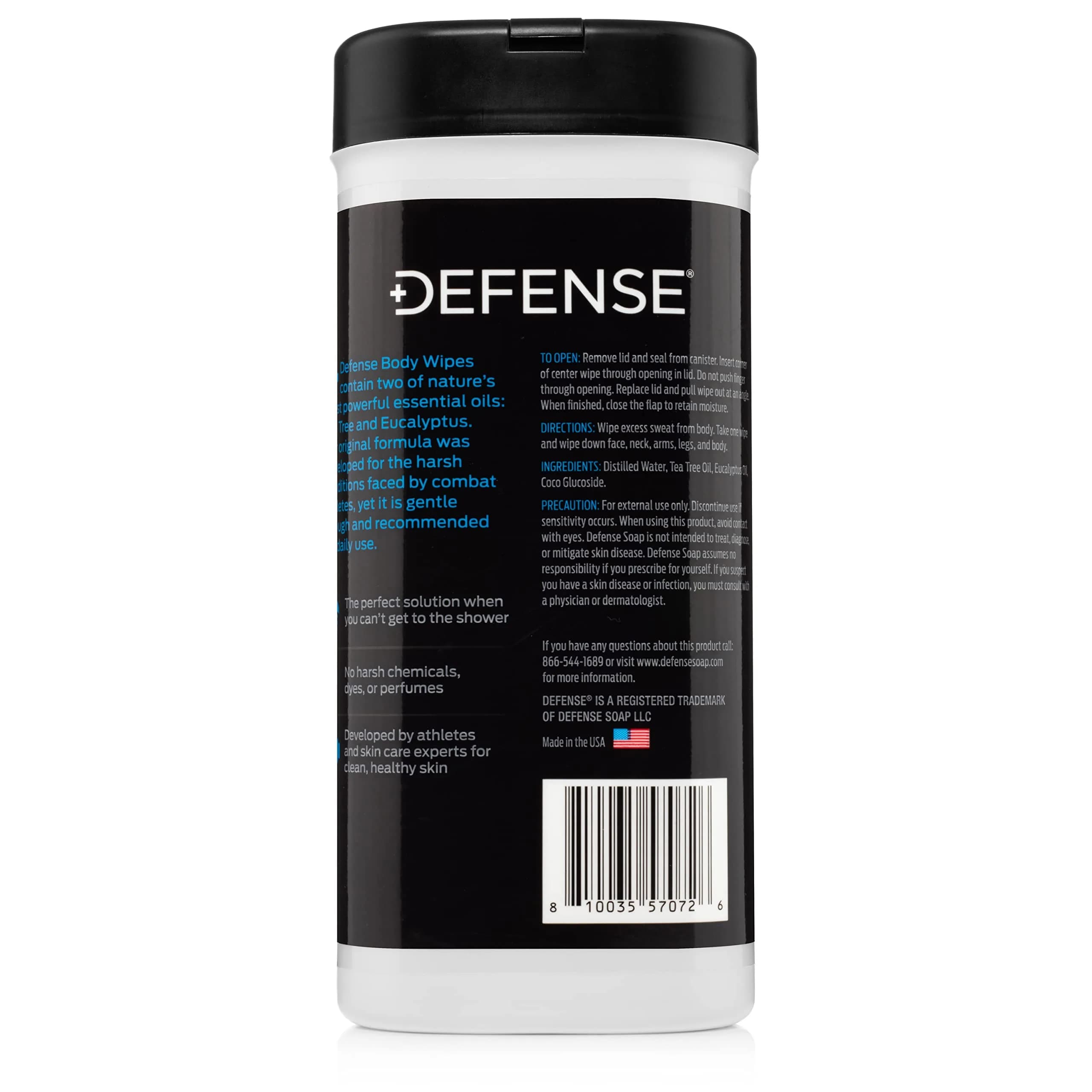 Defense Soap Body Wipes with Tea Tree & Eucalyptus Oil | 160 Count (4 Packs of 40) | Natural, Hypoallergenic, Free & Clear - view 8