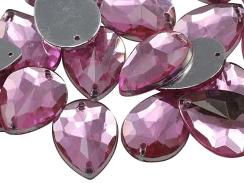 Allstarco 18x13mm Light Pink Teardrop Sew-On Gems | Acrylic Beads for Crafts & Costumes thumbnail 1