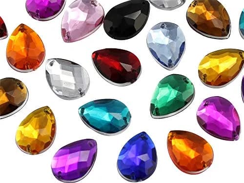 Allstarco 18x13mm Red Ruby Teardrop Sew-On Gems | 50 PCS for Garments & Costumes thumbnail 2