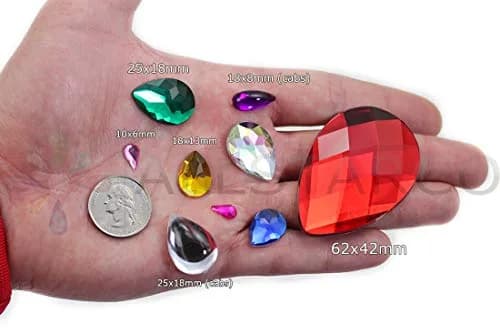 Allstarco 18x13mm Red Ruby Teardrop Sew-On Gems | 50 PCS for Garments & Costumes thumbnail 3