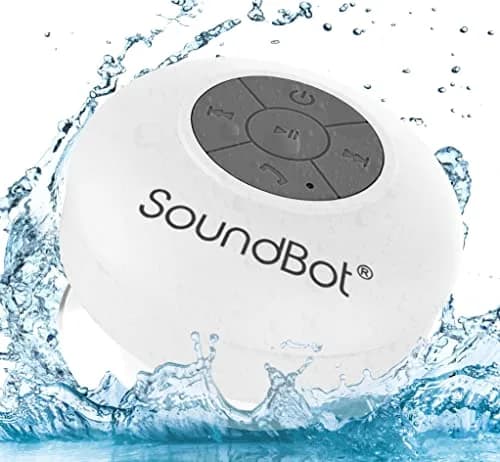 Soundbot SB510 Water-Resistant Bluetooth Shower Speaker | 6hrs Playtime, Suction Cup, White thumbnail 1