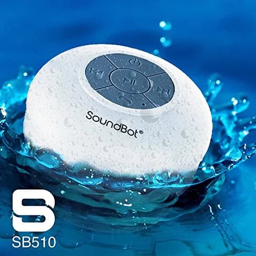 Soundbot SB510 Water-Resistant Bluetooth Shower Speaker | 6hrs Playtime, Suction Cup, White thumbnail 5