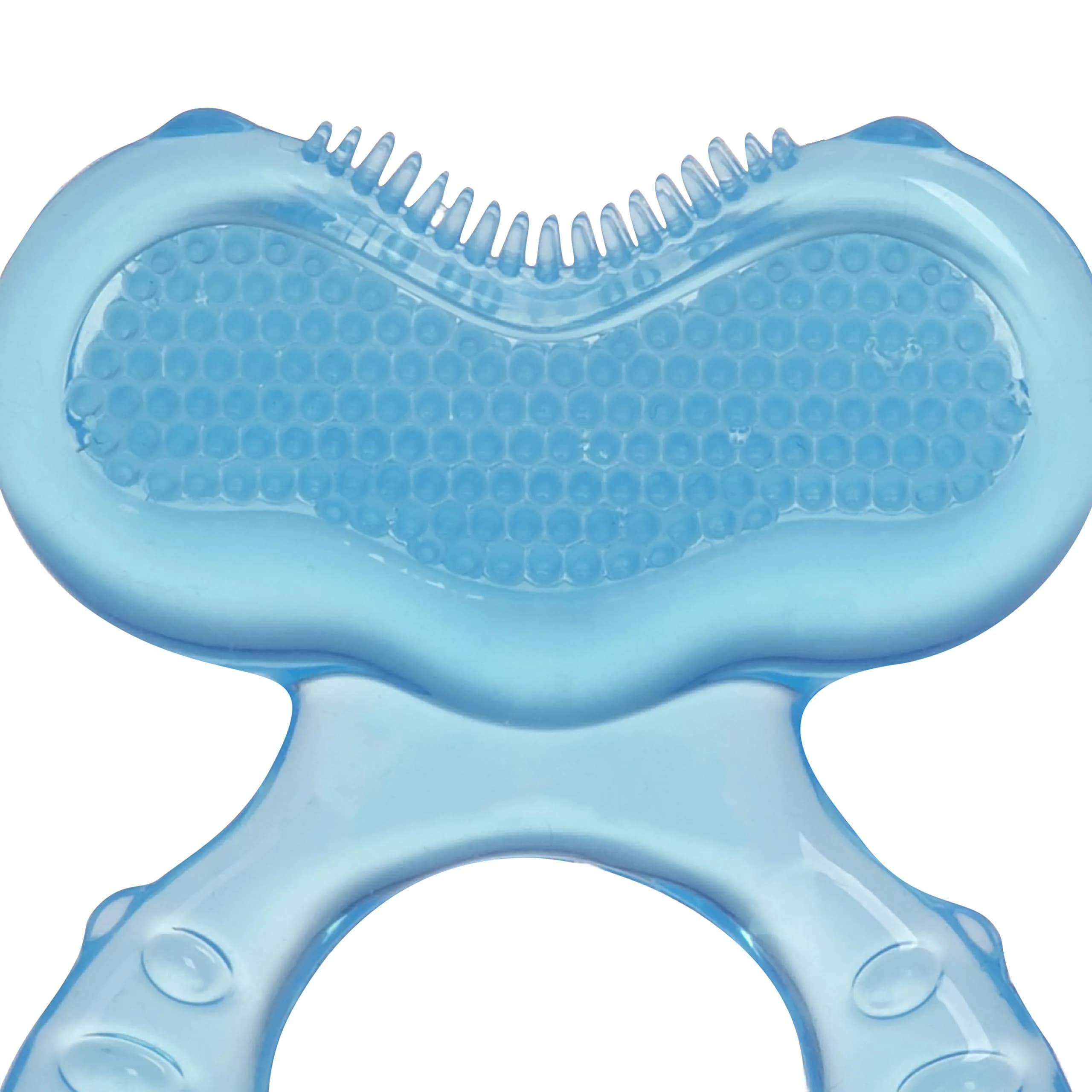 Nuby Silicone Teethe-EEZ Teether with Bristles & Hygienic Case, Blue (3+ Months) - view 4