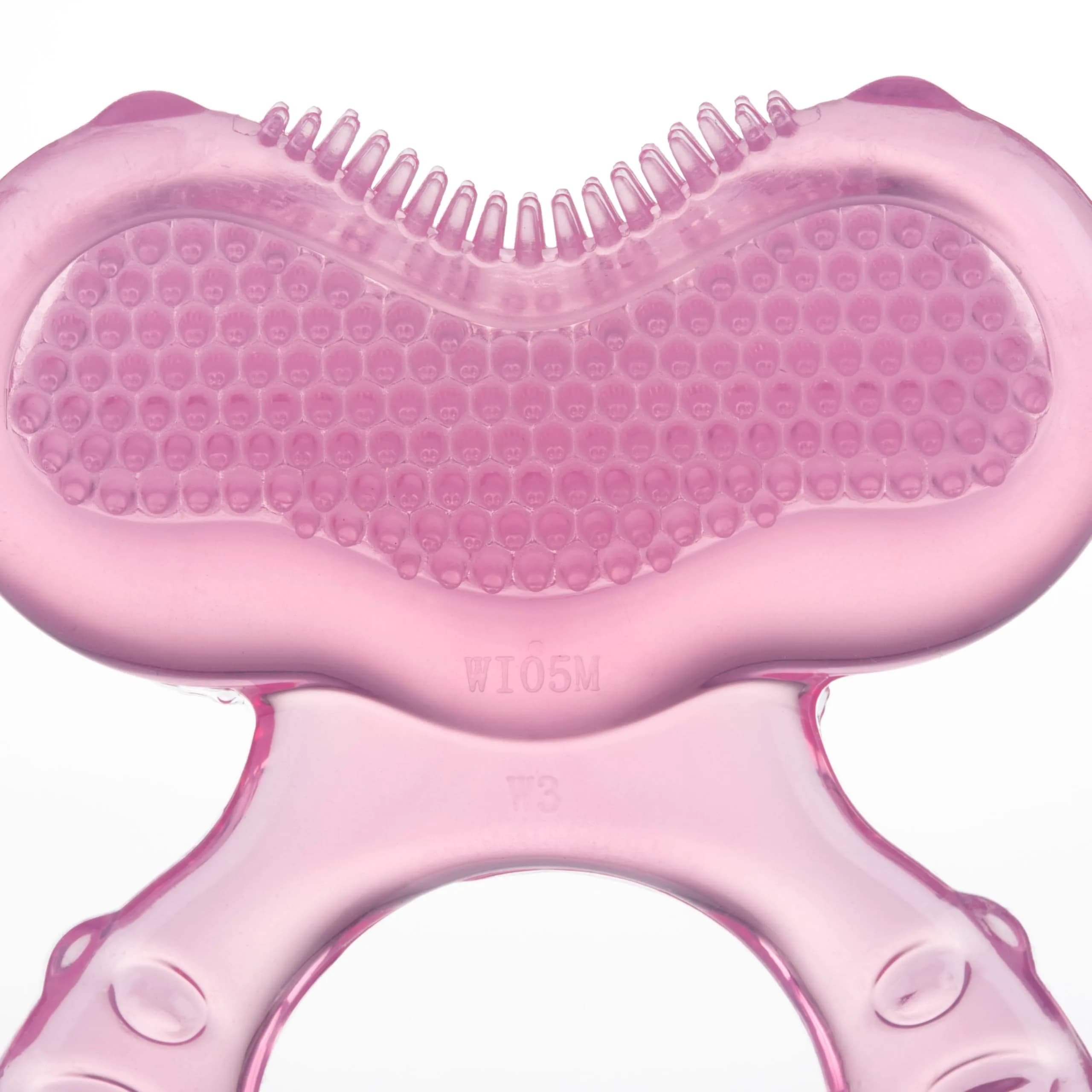 Nuby Teethe-EEZ Baby Teether with Soothing Bristles & Travel Case, Pink | BPA-Free Silicone Teether for Babies 3+ Months - view 3