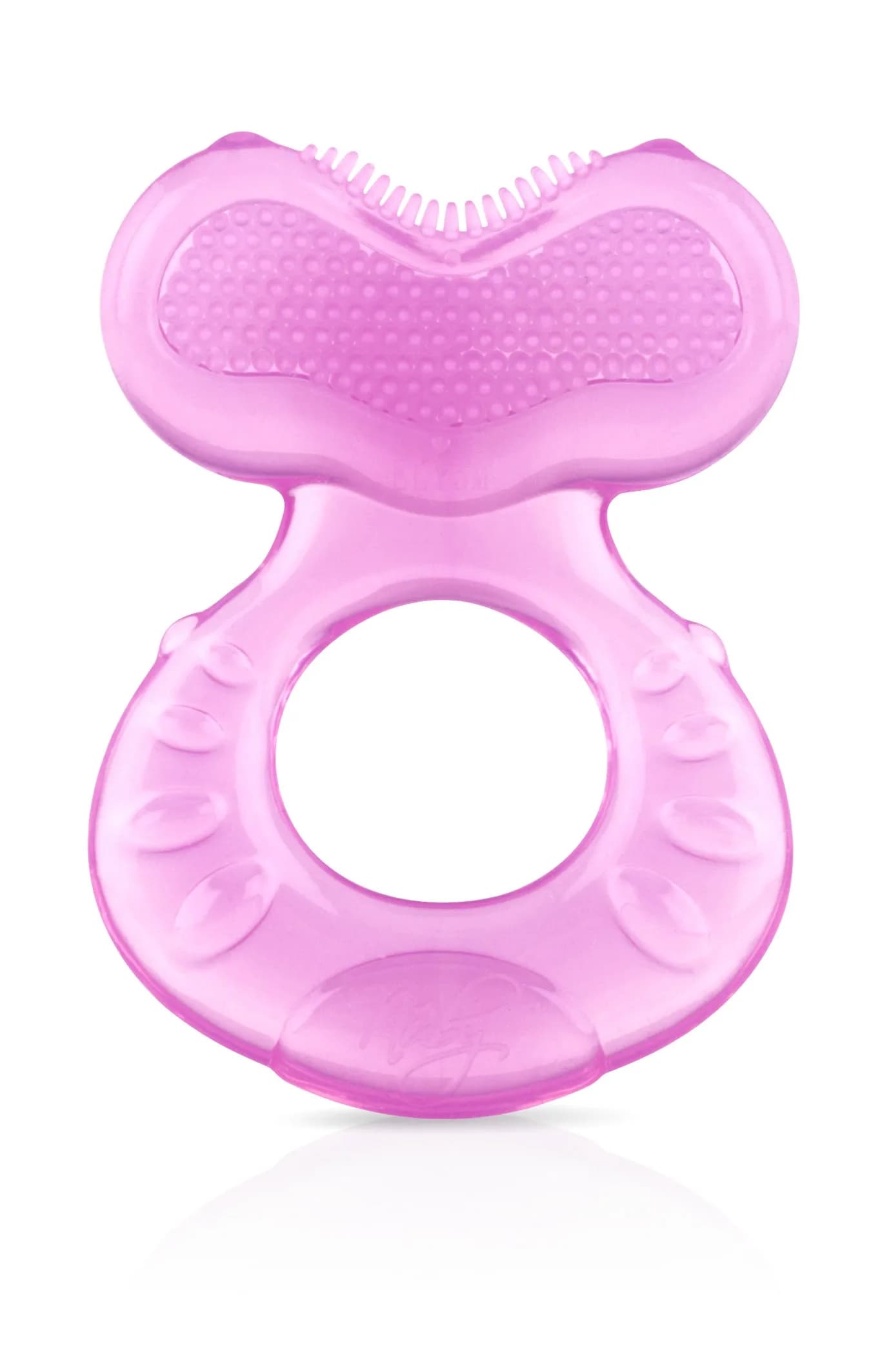 Nuby Teethe-EEZ Baby Teether with Soothing Bristles & Travel Case, Pink | BPA-Free Silicone Teether for Babies 3+ Months - view 4
