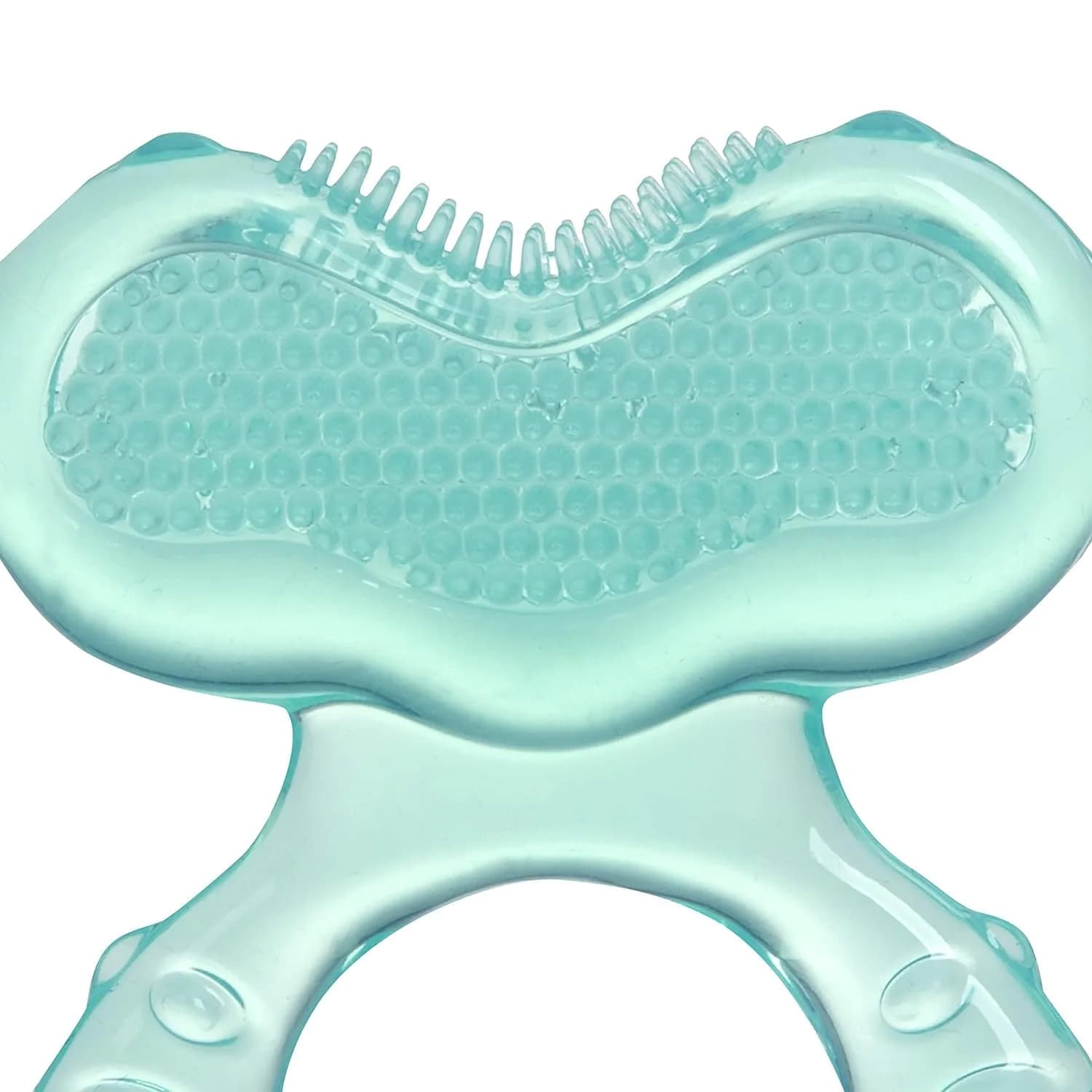 Nuby Teethe-EEZ Baby Teether with Soothing Bristles & Travel Case, Aqua | BPA-Free Silicone Teether for Babies 3+ Months - view 3
