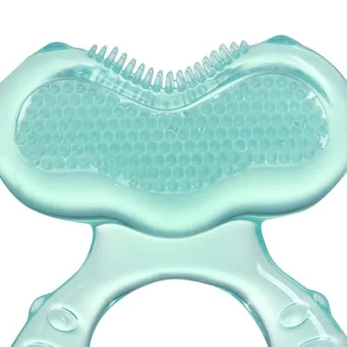 Nuby Teethe-EEZ Baby Teether with Soothing Bristles & Travel Case, Aqua | BPA-Free Silicone Teether for Babies 3+ Months thumbnail 3