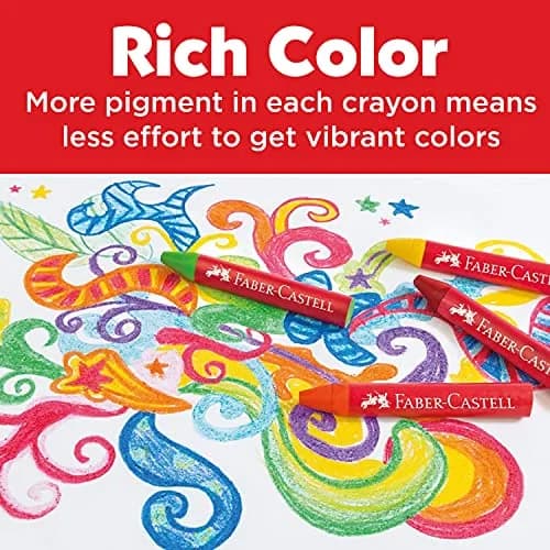 Faber-Castell Beeswax Jumbo Triangle Crayons 12 Count | Non-Toxic Art Supplies for Kids Ages 3+ thumbnail 3