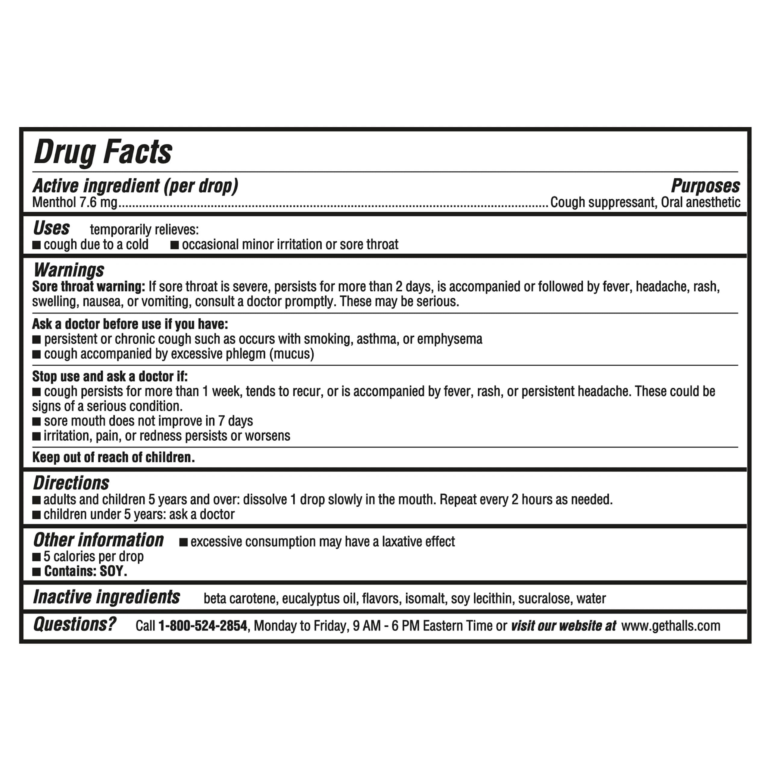 HALLS Cough & Throat Relief Honey Lemon Sugar Free Cough Drops 180 ct | Menthol 7.6mg per drop for Sore Throat & Cough - view 2
