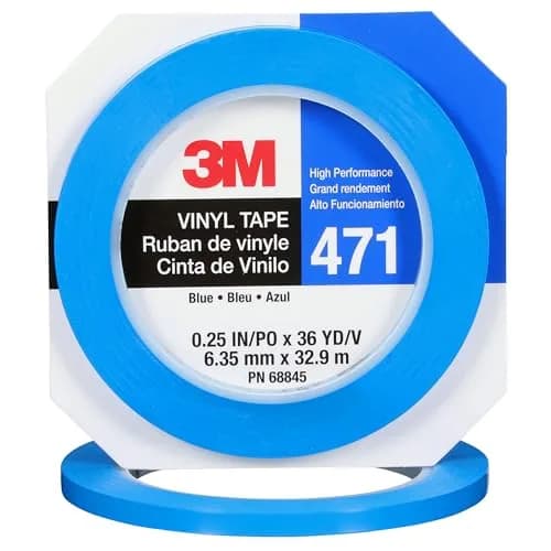 3M Vinyl Tape 471, Blue, 1/4 in x 36 yd | Long-lasting floor & safety marking thumbnail 1