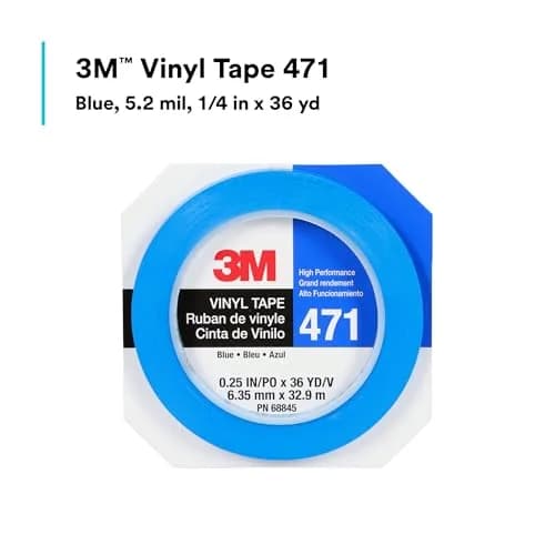 3M Vinyl Tape 471, Blue, 1/4 in x 36 yd | Long-lasting floor & safety marking thumbnail 2