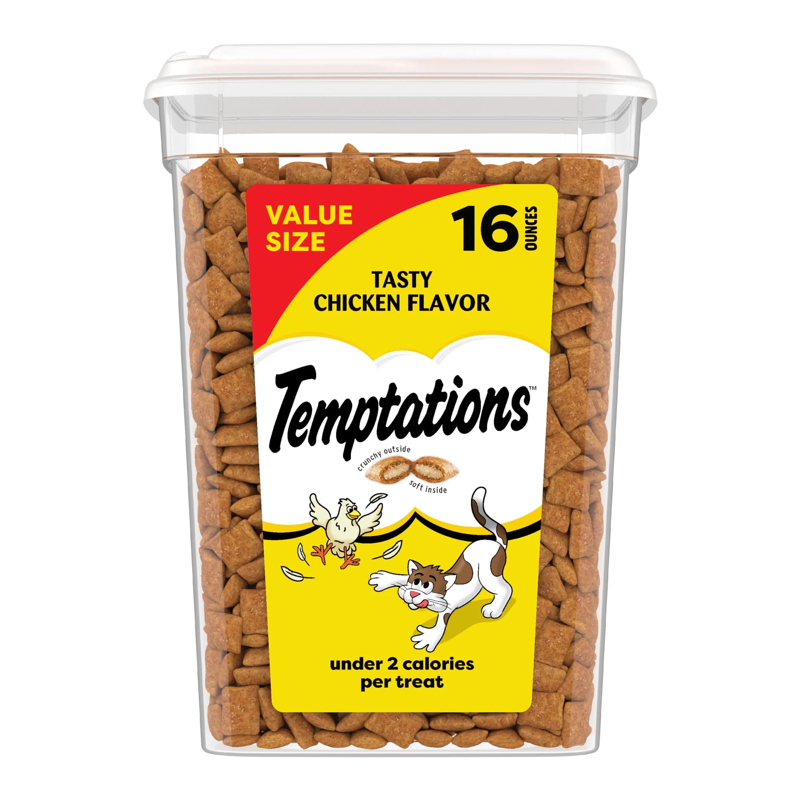 Temptations Classic Crunchy & Soft Cat Treats, Tasty Chicken Flavor, 454g (16 oz) | Irresistible Cat Snacks - main product image