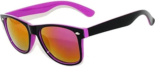 OWL New 2014 Womens Mens Vintage Two-Tone Sunglasses (Purple Mirror Lens) | UV400 Reflective thumbnail 1