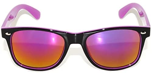 OWL New 2014 Womens Mens Vintage Two-Tone Sunglasses (Purple Mirror Lens) | UV400 Reflective thumbnail 2