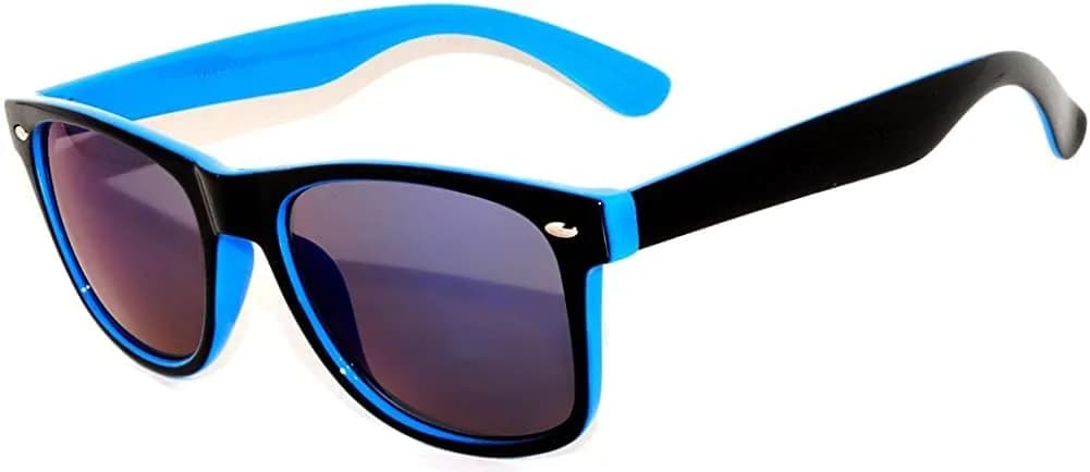 OWL New Women Mens Vintage Two-Tone Sunglasses (Blue Blue Lens) | UV400 Protection, Lightweight & Unisex — Mirror - Blue