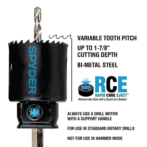 Spyder 600066 Rapid Core Eject Hole Saw, 1-Inch | Bi-metal Steel, Fast & Easy Cutting thumbnail 4