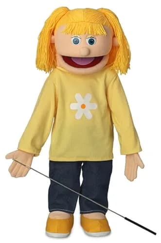 Silly Puppets Katie Peach Girl Full Body Ventriloquist Style Puppet 63.5cm (25 Inches) | Movable Mouth & Control Rod thumbnail 1