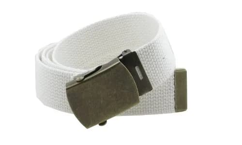 BC Belts Canvas Web Belt Military Style with Antique Brass Buckle 54" | Versatile Casual Accessory thumbnail 3