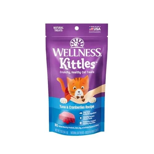 Wellness Kittles Crunchy Cat Treats, Tuna & Cranberry Flavor, 2 oz Bag | Grain-Free Dental Care for All Lifestages thumbnail 1