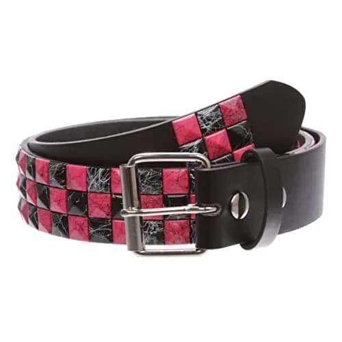 Beltiscool Pink Apparel Belt 38-40" Waist | Punk Rock Checkerboard Studded Style thumbnail 1