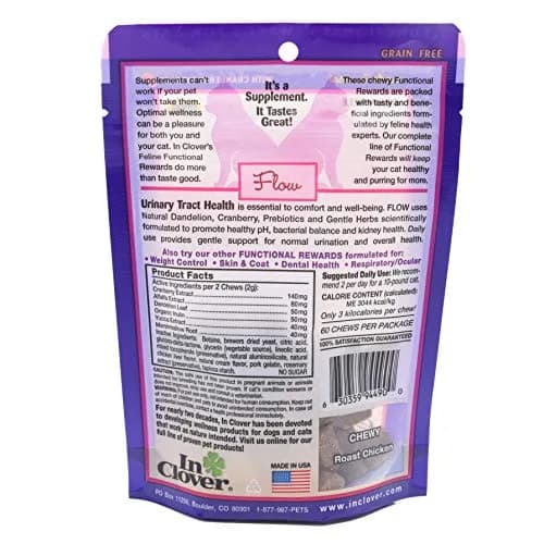 In Clover Flow Soft Chews for Cats 2.1oz | Supports Urinary Health Naturally thumbnail 3