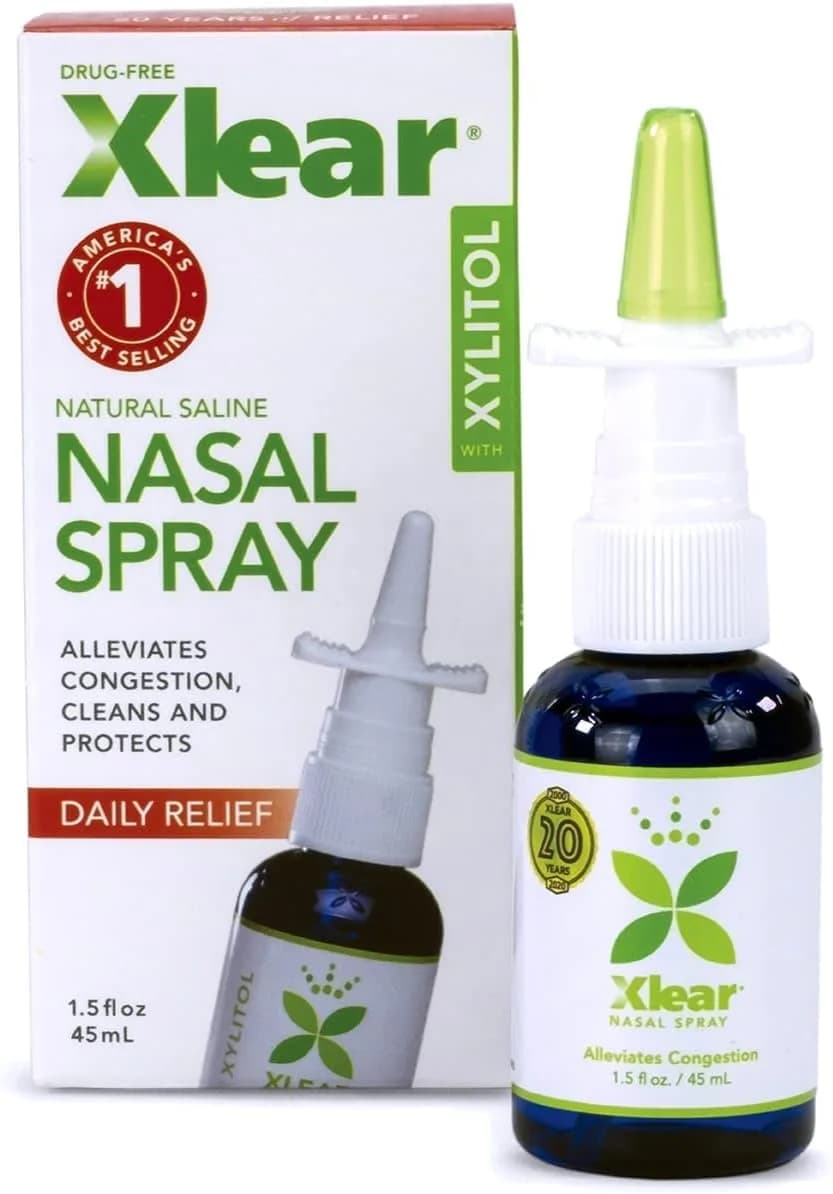 Xlear Natural Nasal Spray with Xylitol 1.5 fl oz (4.5 fl oz Total) | Cleanses & Moisturizes Nasal Passages - main product image