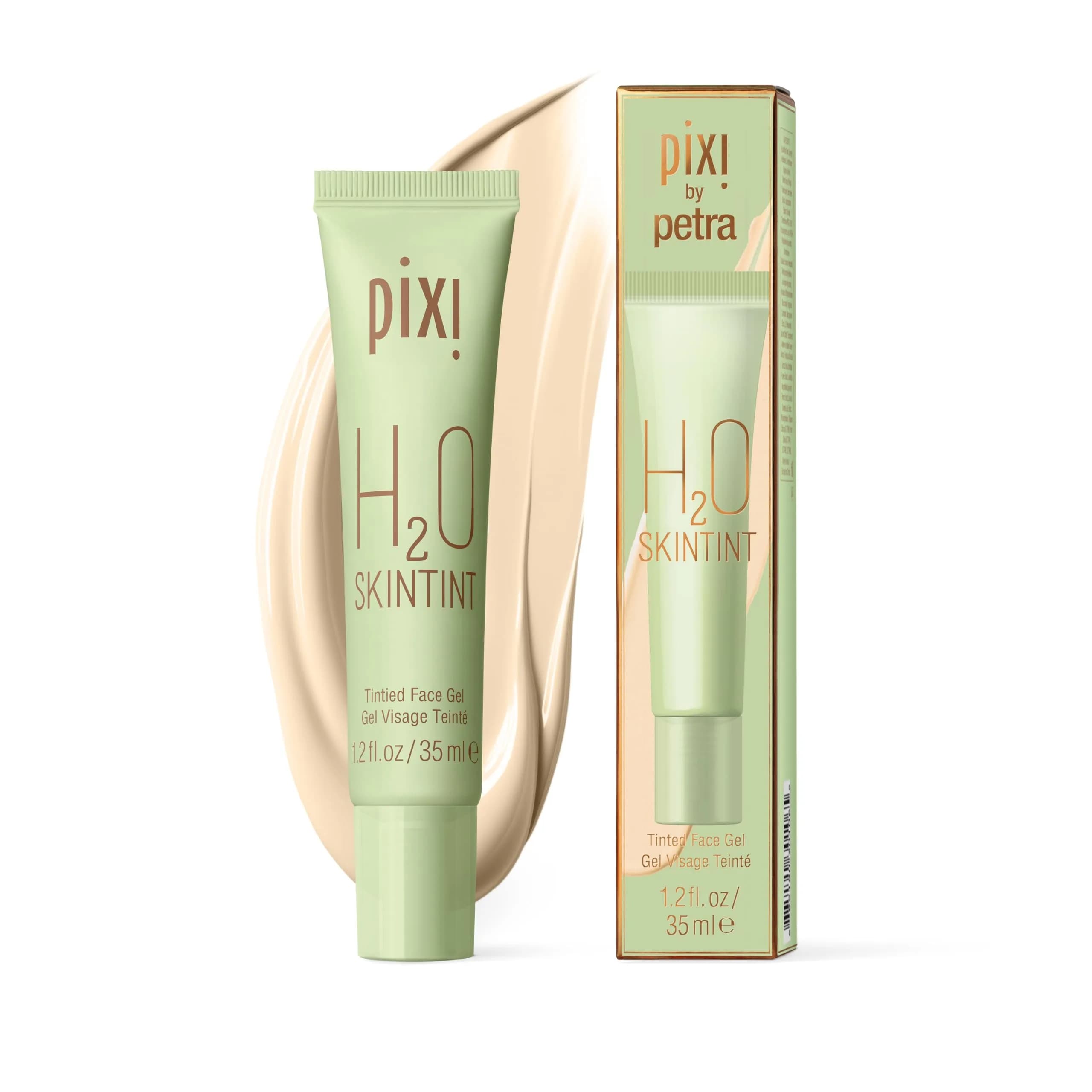 Pixi SkinTint | Tinted Face Gel Moisturizer | Hydrating Coverage with Hyaluronic Acid | Evens Skin Tone & Reduces Redness | Oil-Free Dewy Finish | Cream | 35ml (1.2 Fl Oz)