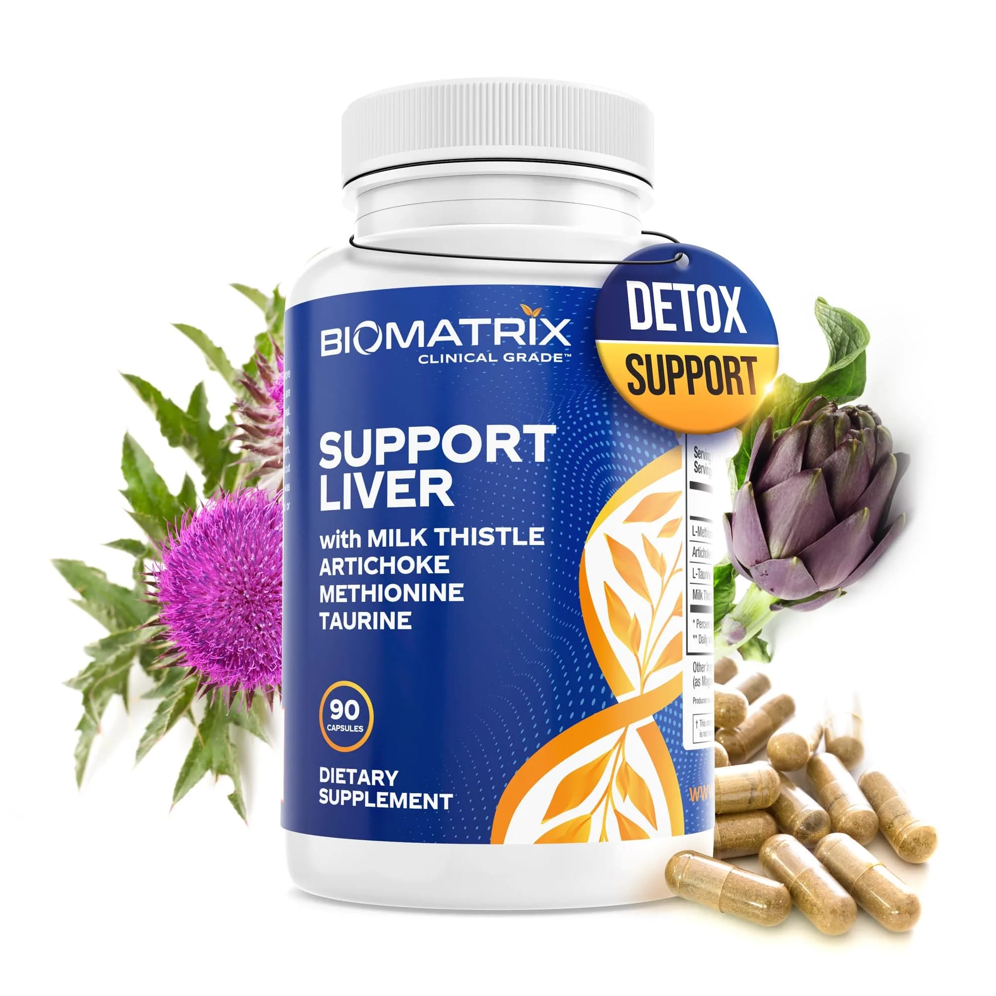 BioMatrix Liver Support Cleanse & Detox, Milk Thistle, Artichoke, Taurine | Supports Liver Detox & Tissue Repair