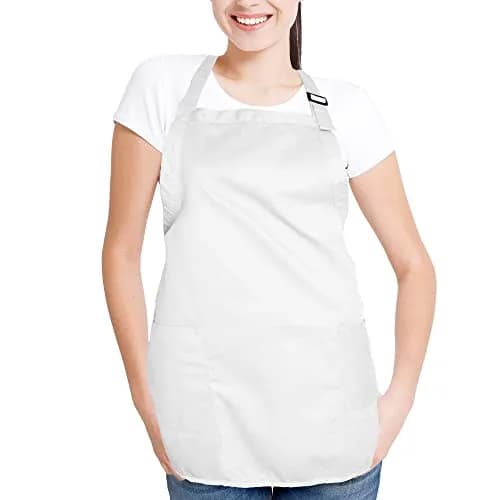 DALIX Apron Commercial Restaurant Bib 22" x 30" | Poly-Cotton Kitchen Aprons with 2 Pockets thumbnail 4