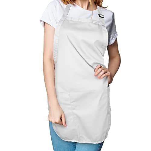 DALIX Apron Commercial Restaurant Bib 22" x 30" | Poly-Cotton Kitchen Aprons with 2 Pockets thumbnail 5