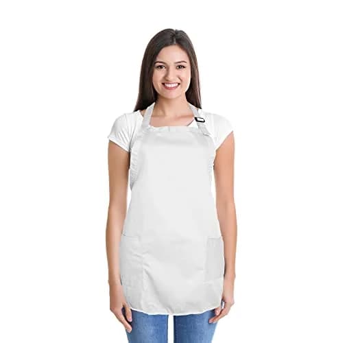 DALIX Apron Commercial Restaurant Bib 22" x 30" | Poly-Cotton Kitchen Aprons with 2 Pockets thumbnail 2