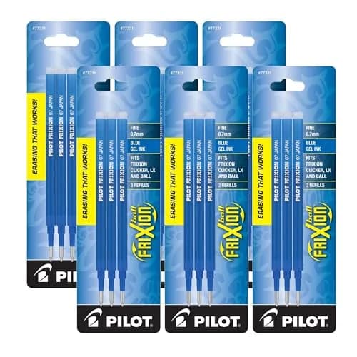 Pilot Gel Ink Refills for FriXion Erasable Gel Ink Pen, Fine Point, Blue Ink, 6 Packs | Vibrant, erasable gel refills for FriXion pens thumbnail 1