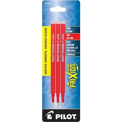Pilot Gel Ink Refills for FriXion Erasable Gel Ink Pen, Fine Point, Red Ink | Reusable, Erasable, 18 Refills thumbnail 2