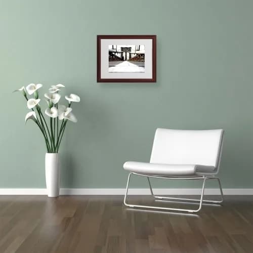 Trademark Fine Art Brooklyn Bridge by Yale Gurney with Wood Frame Artwork, 11 x 14-Inch | Contemporary Wall Art thumbnail 3