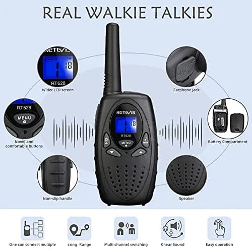 Retevis RT628 Walkie Talkies for Kids and Adults | Outdoor Camping Essentials with 22 Channels thumbnail 3