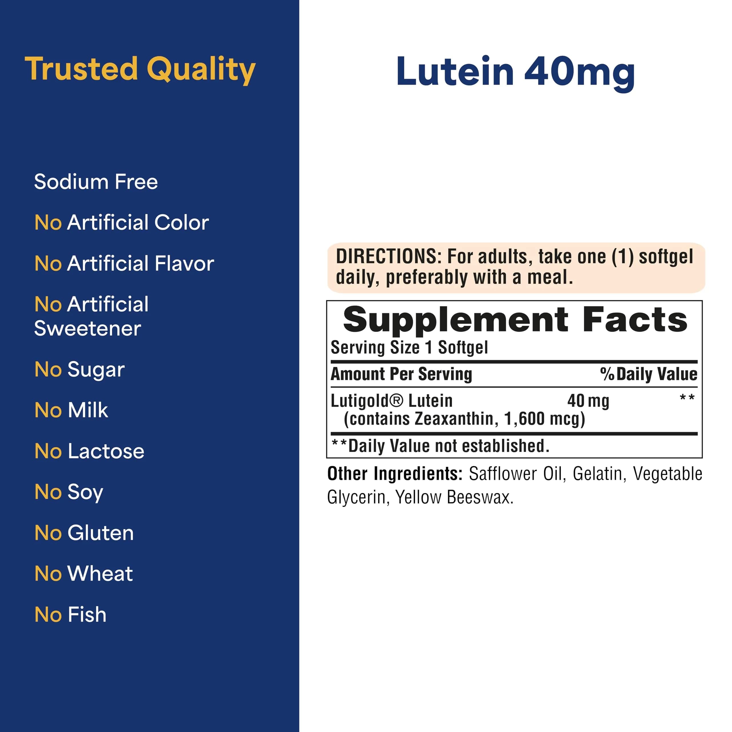 Puritan's Pride Premium Lutigold Lutein 40mg Softgels (120 Count) | Supports Eye Health & Filters Blue Light - view 6