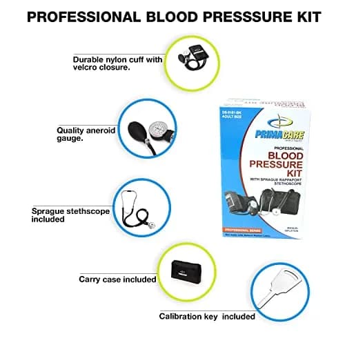 Primacare DS-9181-BK Aneroid Sphygmomanometer & Sprague Rappaport Stethoscope | Accurate Blood Pressure Kit for Professionals & Home Use thumbnail 8