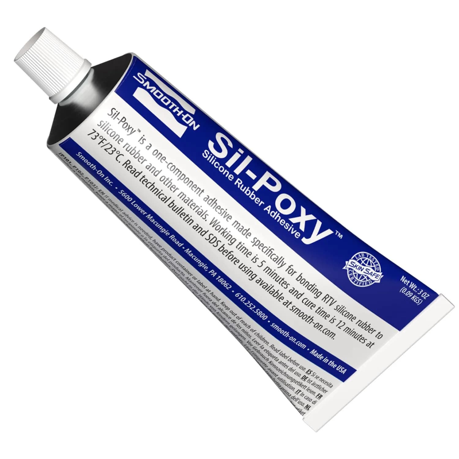 Smooth-On SIL-Poxy Silicone Rubber Adhesive 3 oz (88.7 ml) | Bonds Silicone to Silicone & Other Surfaces