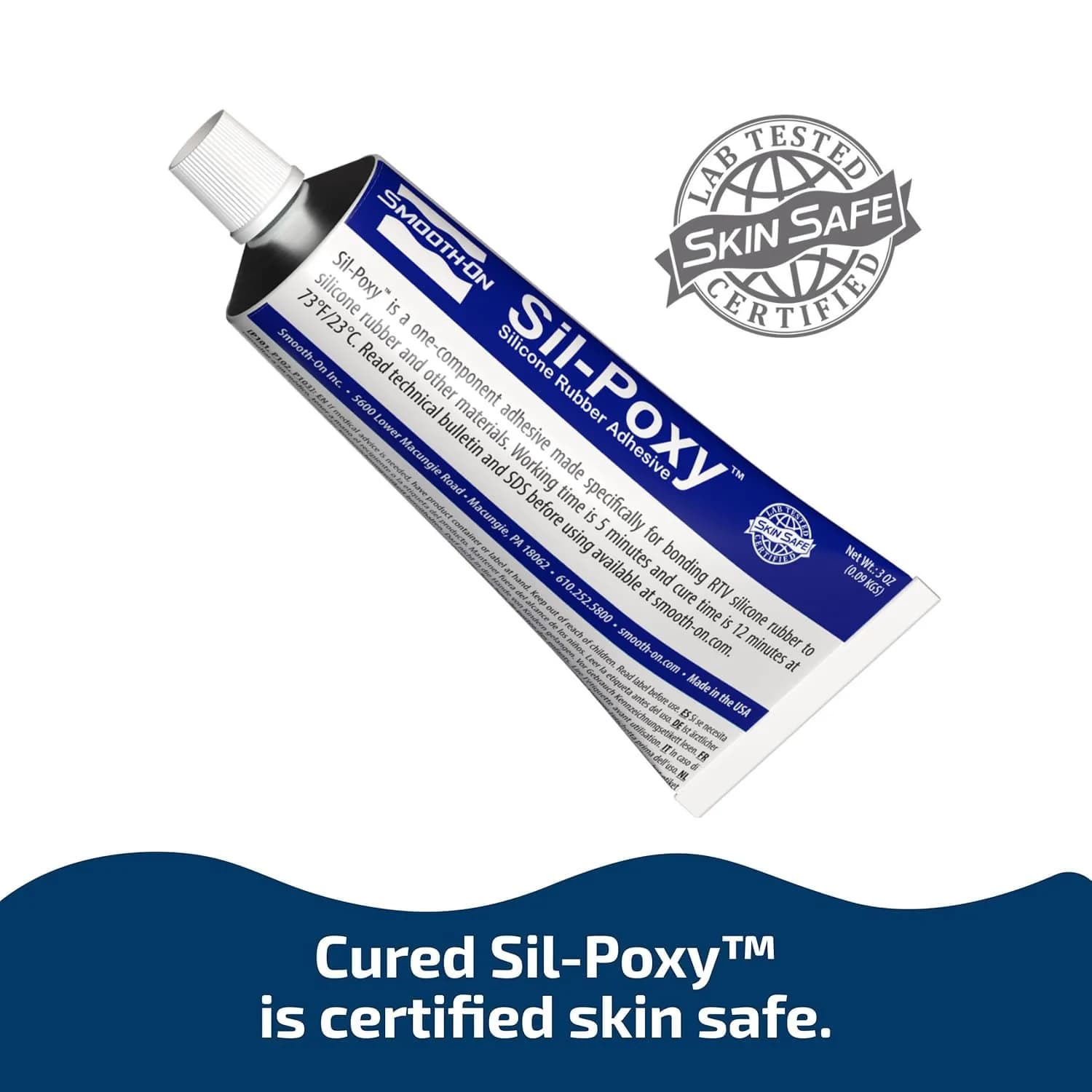 Smooth-On SIL-Poxy Silicone Rubber Adhesive 3 oz (88.7 ml) | Bonds Silicone to Silicone & Other Surfaces - view 4