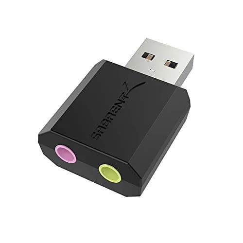 Sabrent USB External Stereo Sound Card Adapter AU-MMSA | Plug & Play 3D Stereo USB 2.0 Hi-Speed thumbnail 1