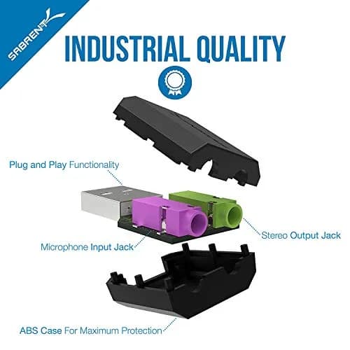 Sabrent USB External Stereo Sound Card Adapter AU-MMSA | Plug & Play 3D Stereo USB 2.0 Hi-Speed thumbnail 7