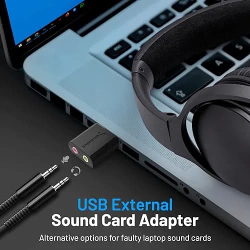 Sabrent USB External Stereo Sound Card Adapter AU-MMSA | Plug & Play 3D Stereo USB 2.0 Hi-Speed thumbnail 2