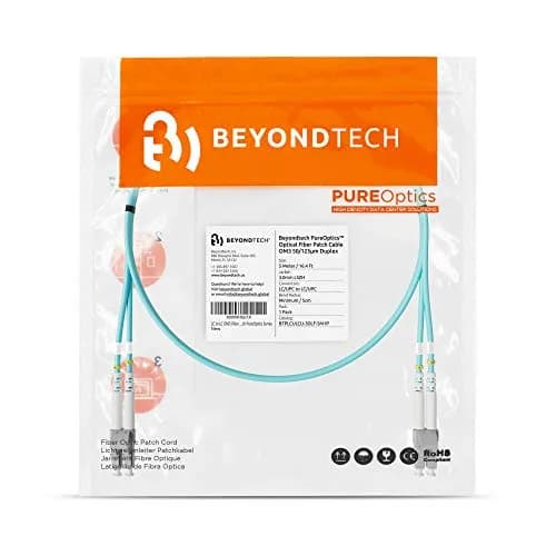 BEYONDTECH 5m (16.4ft) LC to LC Fiber Patch Cable – 10G OM3 Duplex, LSZH Jacket, Compatible with Fiber Networks thumbnail 7