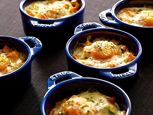 STAUB Ceramic Dutch Oven 3-piece Mini Round Cocotte Dark Blue | Oven & Microwave Safe thumbnail 7