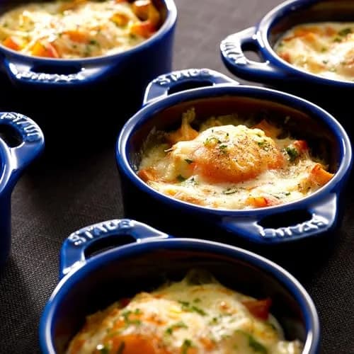 STAUB Ceramic Dutch Oven 3-piece Mini Round Cocotte Dark Blue | Oven & Microwave Safe thumbnail 3