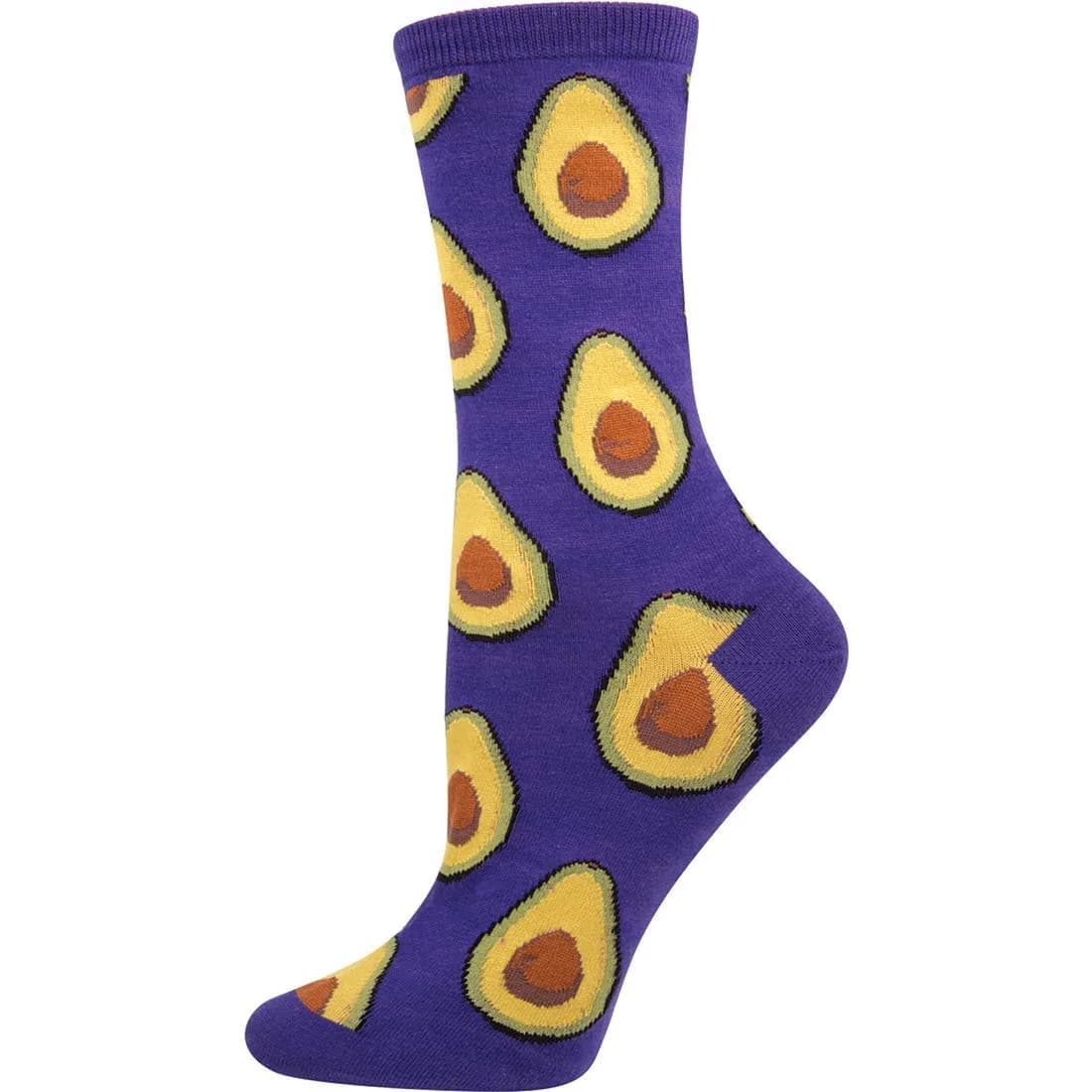 Socksmith Women's Tacos Crew Socks, black | Fun Taco Pattern, Crew Length, Cotton Blend — Grape