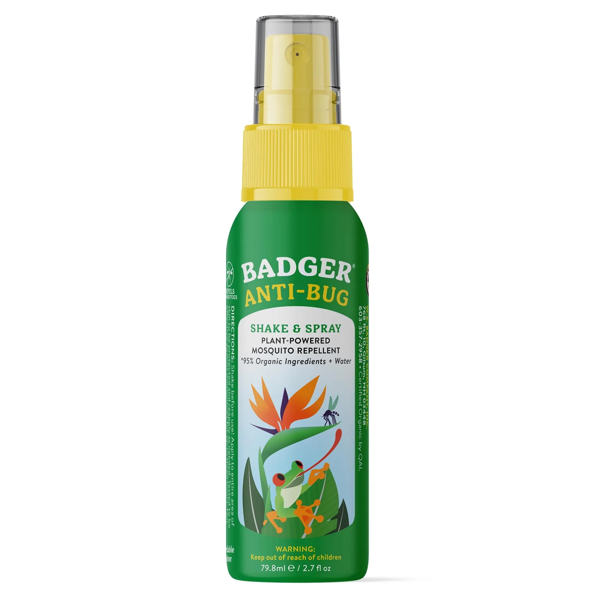 Badger Natural Bug Spray Travel Size 80ml (2.7 Fl Oz) | Family Friendly All Natural Mosquito Repellent - main product image