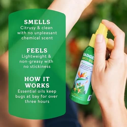 Badger Natural Bug Spray Travel Size 80ml (2.7 Fl Oz) | Family Friendly All Natural Mosquito Repellent thumbnail 5
