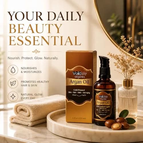 VoilaVe USDA Organic Argan Oil 118ml (4 fl oz) | Pure Cold-Pressed for Skin, Nails & Hair Growth thumbnail 7